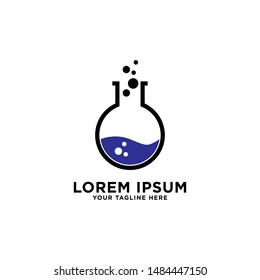 logo of a glass lab science illustration vector