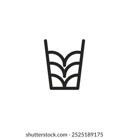 Logo glass leaf line stroke with blank background