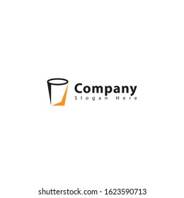 logo glass with striped shapes in different colors. modern, elegant, simple.