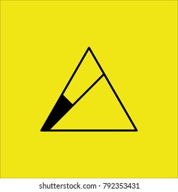 logo glass triangle with cuts stained glass mirror, glass industry