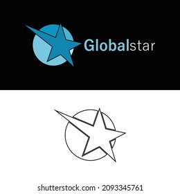 logo global star word simple