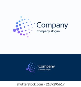 Сompany logo.  Globe dot  search logo template. Earth planet big data sign.