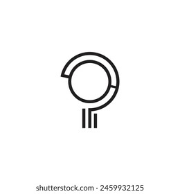 Logo globe line stroke map minimalist with blank background