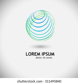 Logo globe with lines. Vector