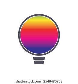 Logo glowing color light bulb