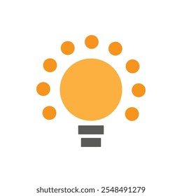 Logo glowing light bulb orange