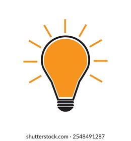 Logotipo da lâmpada incandescente laranja