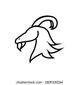 cabra de logo con un diseño de concepto mínimo