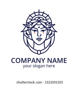 Logo of the goddess of the earth. Natural cosmetic logo.