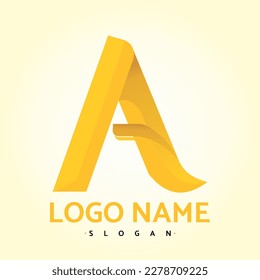 LOGO A GOLD COLOR VECTOR