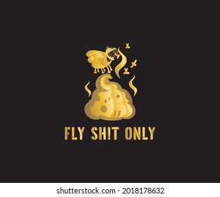 Logo With Gold Colored Poop And Fly Icon