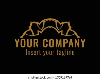 logotipo, oro, diseño, dorado, vectorial y abstracto para uso comercial. Diseñamos diseños atractivos para satisfacer las necesidades de los clientes