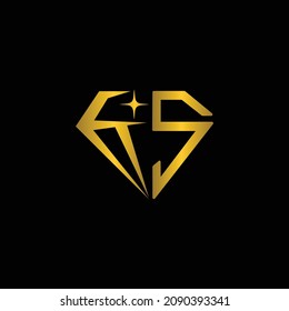 logo gold diamond with letter S. good for jewellery shop logo