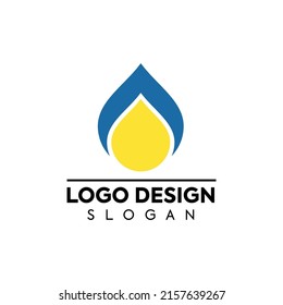 Logo gold drop. Vector illustration