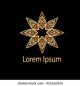 Logo. Gold emblem for companies. Elements of design. Vector illustration