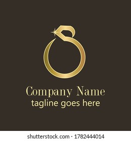 diseño de vectores de joyería de oro con logotipo. logotipo de diamante. símbolo de oro de la letra
