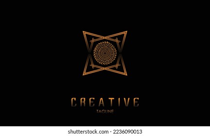 logo gold star with artistic circle