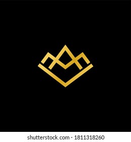 Logo Golden Crown Minimalist Art