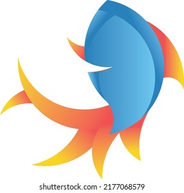 Logo with a golden ratio, goldfish. vector illustration