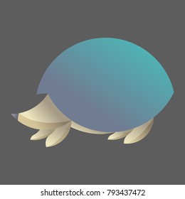 Logo with a golden ratio, a hedgehog. Vector illustration