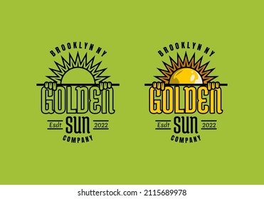 Plantilla de Ilustración del Vector Golden Sun con un diseño sencillo y elegante para cualquier industria