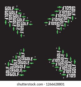 Logo for golfers. Template for packages, badges, banners, posters, flyers, invitations, advertising, festive corporate events. Background. Fashion accessories for clothes. Template for coins.