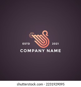 logo goose click, concept digital icon goose with user click symbol.