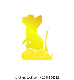 Logo gradient golden mouse for chinese year calendar