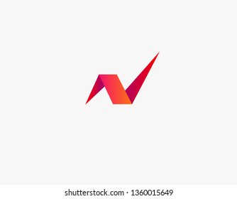 Logo gradient red and orange letter N for company