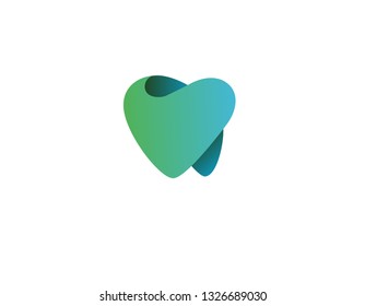 Logo gradient symbol tooth green heart dentistrycompany