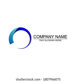 logo gradient template with abstract shape