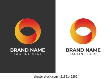 logo gradient yellow infinity circle template design 