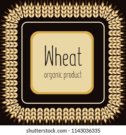 Logo with grain ears for the food, grain company. The label for registration of goods at a fair, pastries, bakeries. Organic, natural product. The stylized ears of wheat, a rye, oats for beer. Vector