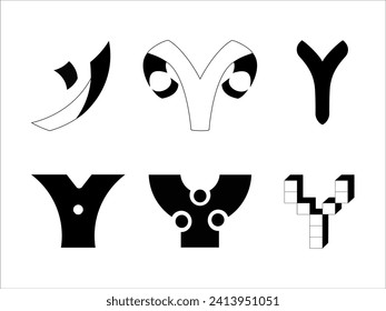 Vector de monograma Y de último gramo de logotipo