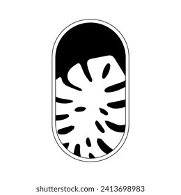 Logo gram tropical minimalism vector