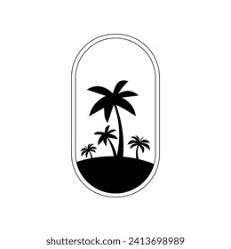Vector de minimalismo tropical de gramo de logotipo