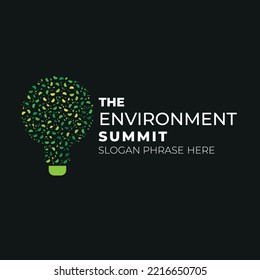 logo graphic design of annual event  summit and title made for the Environment theme - climate change and environment issues, global warming