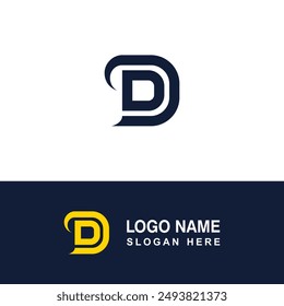 Logo graphic template with DD text.