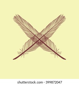 logo graphics feathers. Ethnic feathers logo vector.