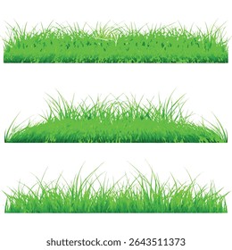 logo grass borders set grass plant vector