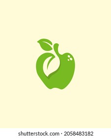 logo with a green apple. eps10