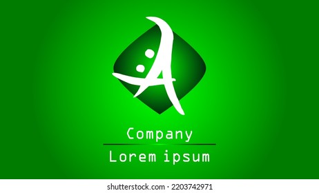 Logo - A - with green background, modern logo concept for company, brand, product, etc