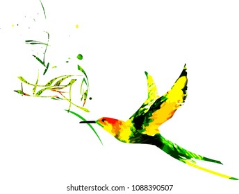logo with green bird