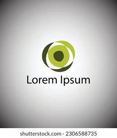 A logo with a green circle design 
