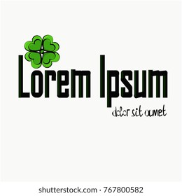 logo with a green flower clover