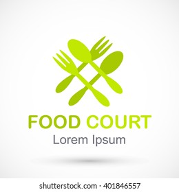 Logo Green Food Court Vector Isolated On Background