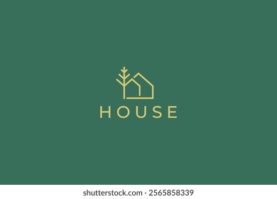 Logo Green Home Sustainable Living  Nature, Cozy House,  Eco-Friendly Residence