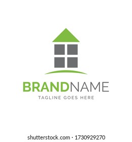 logo of green house, vector design, fully editable