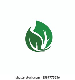 Logo Green Leaf design vector template