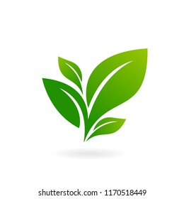 Logo of green leaf ecology nature element vector icon.